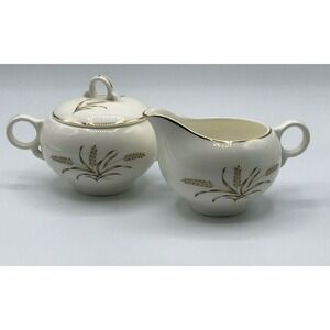 Universal‎ Pottery Ballerina Wheat Creamer Pitcher Sugar Bowl w/Lid